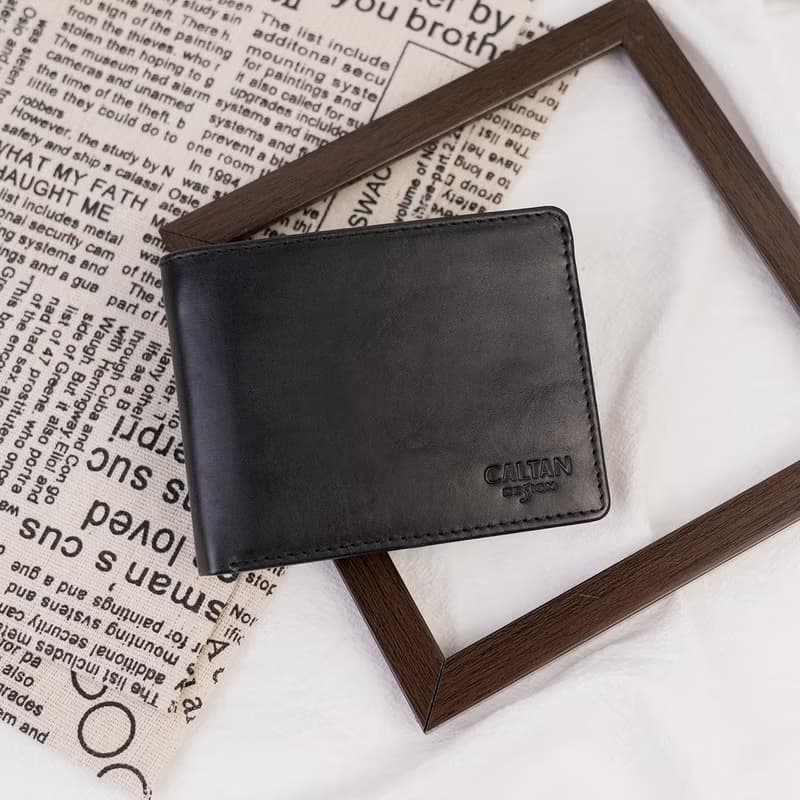 【24hr快速出貨】真皮三折男用簡約短夾-075124 三色 母錢包 短夾