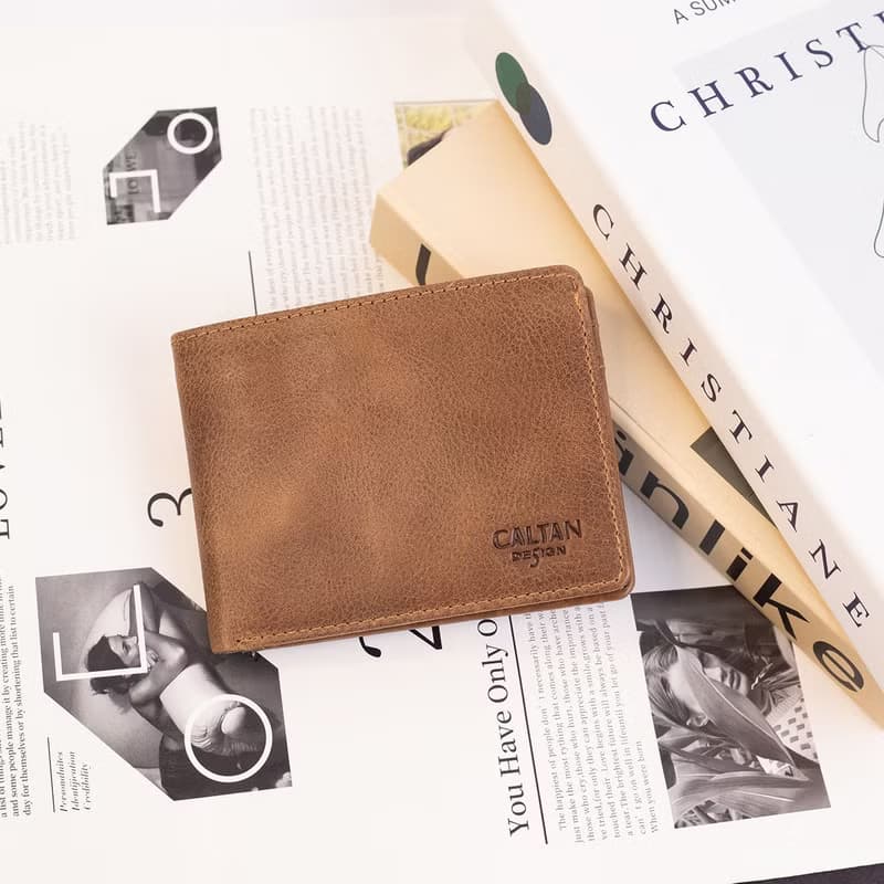 【24hr快速出貨】真皮三折男用簡約短夾-075124 三色 母錢包 短夾