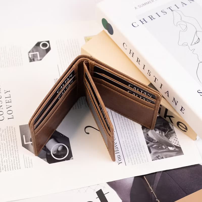 【24hr快速出貨】真皮三折男用簡約短夾-075124 三色 母錢包 短夾