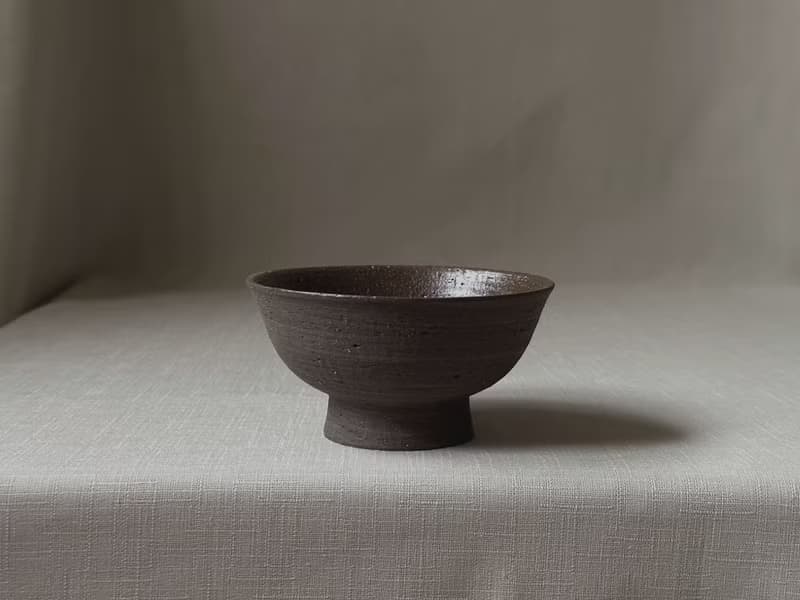 黑土絞胎小缽 單面釉