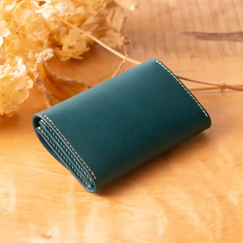 シンプルなマチつきカードケース 名刺入れ　Patan-card マチつき #PeacockBlue【入学祝】【就職祝】【カスタム可能なギフト】