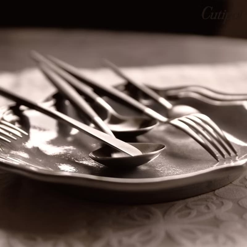 葡萄牙Cutipol GOA系列灰柄主餐四件組(刀叉匙咖啡匙)