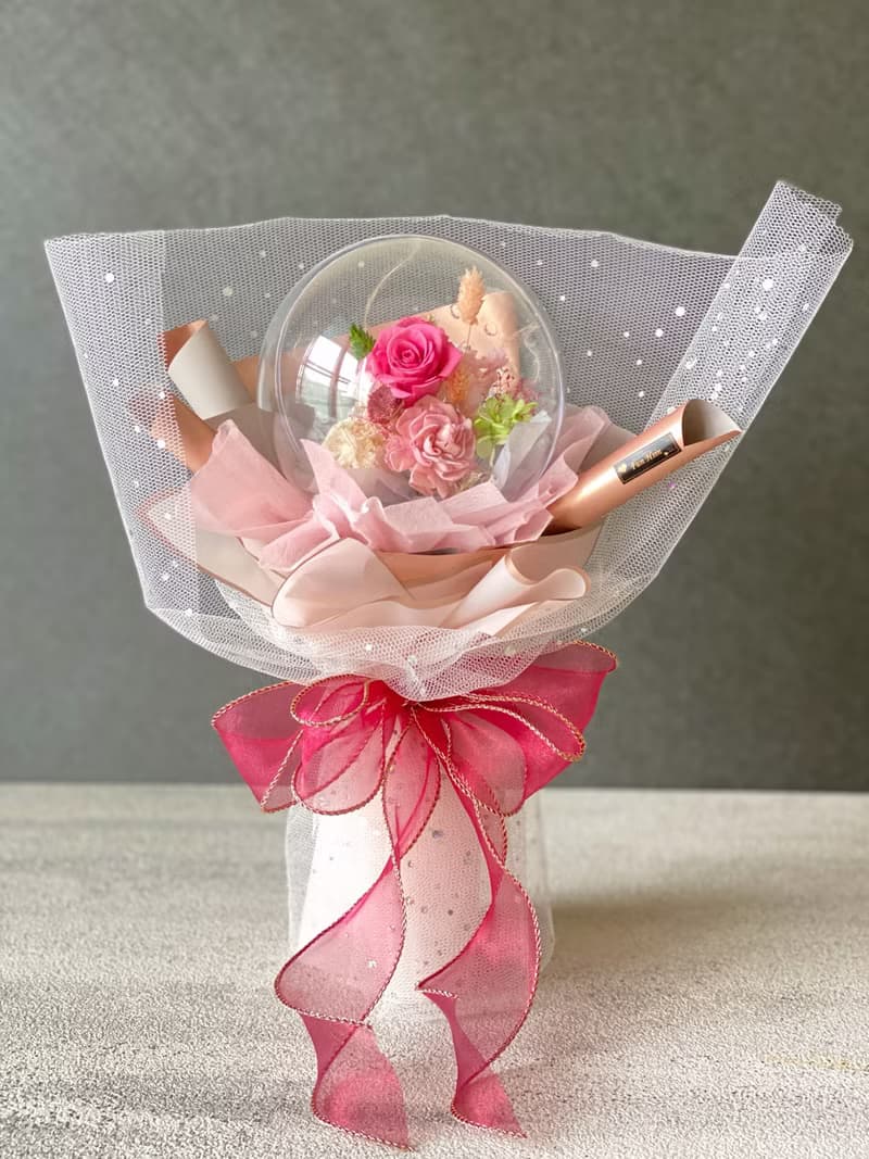 韓風氣球花束 波波球花束 不凋花 情人節花束 畢業花束 生日花束