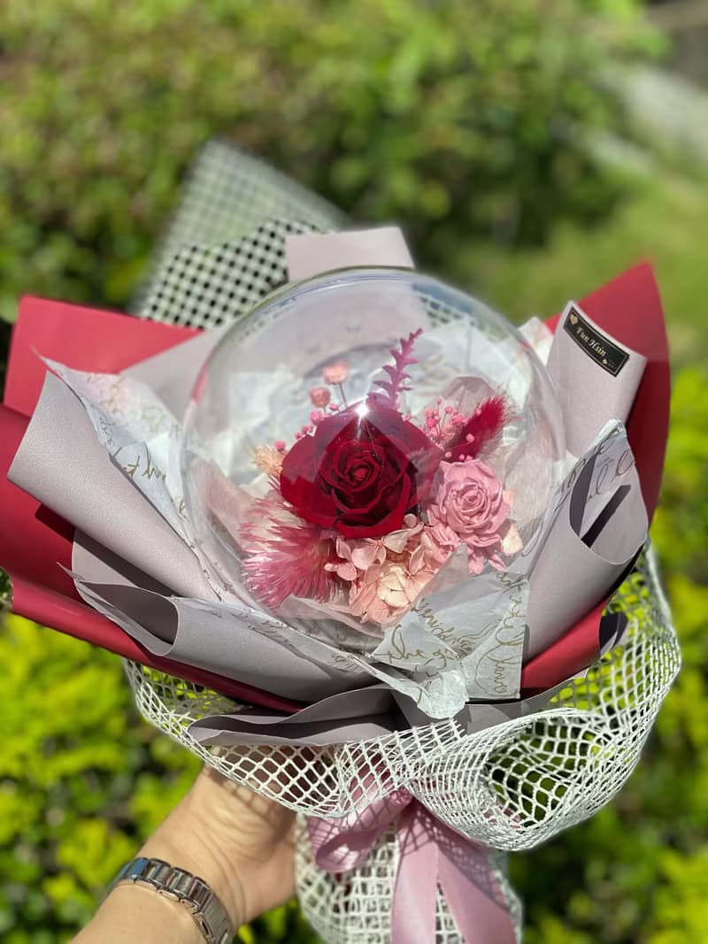 韓風氣球花束 波波球花束 不凋花 情人節花束 畢業花束 生日花束