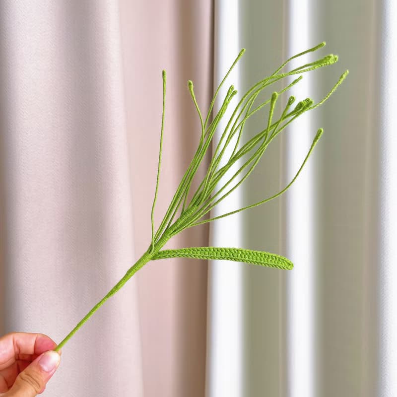 2025母親節花束綠色主題的手工鉤織花束 - 搭配漸變綠色玫瑰、噴