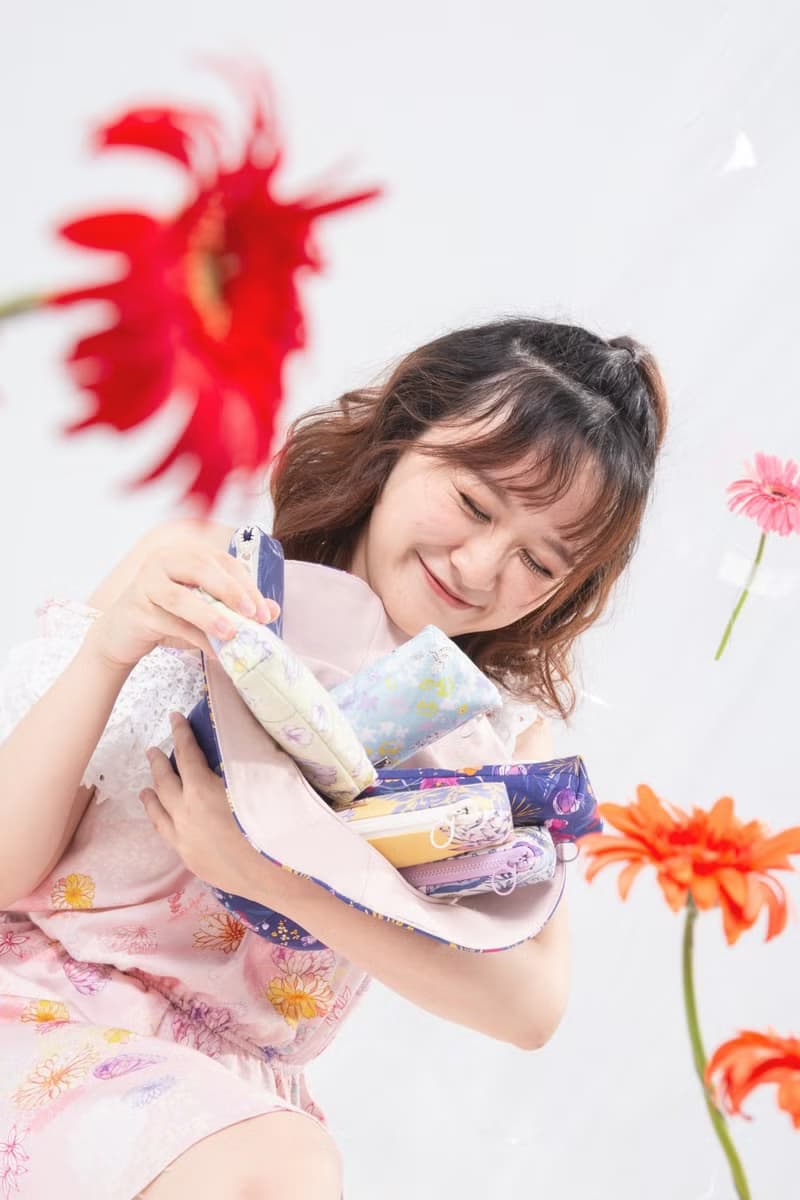 【城市印花-日本千葉】禮物小筆袋 餐具袋 琉璃紺 莫代爾棉