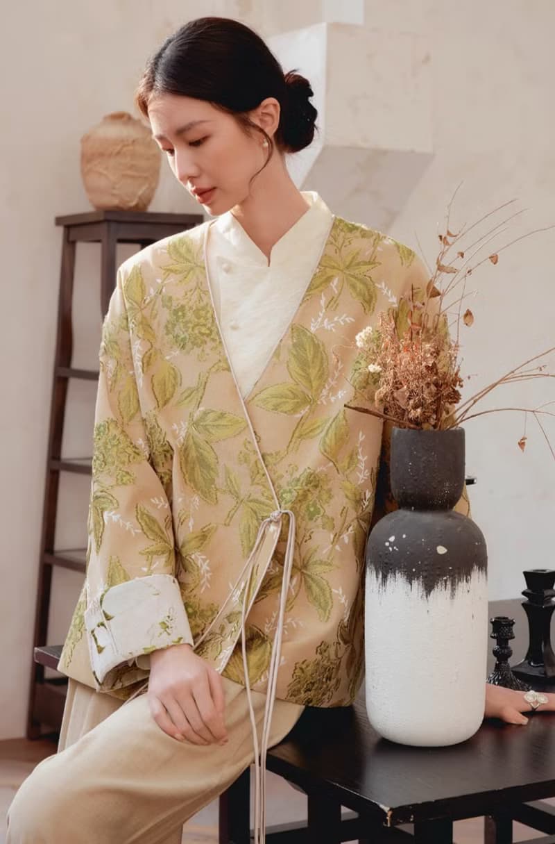 東方形制 緞紋提花 新中式國風外套
