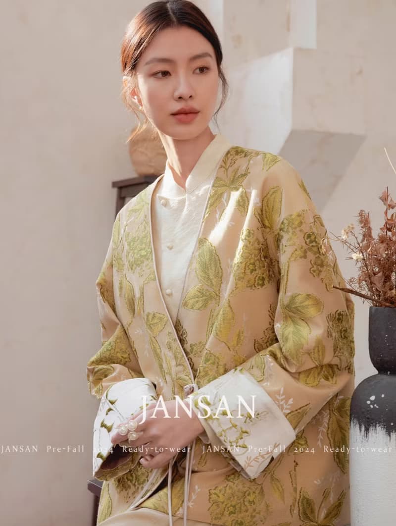 東方形制 緞紋提花 新中式國風外套