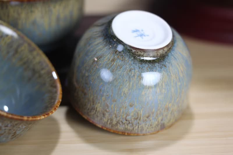 【母親節禮物】90ml 天目釉 寬口五杯組 鶯歌名家葉敏祥作品