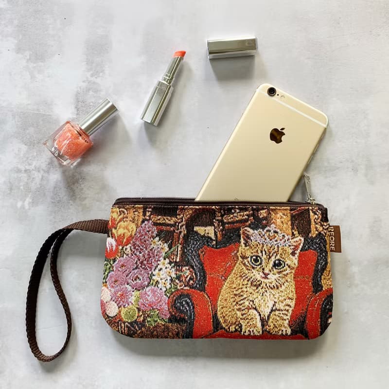 隨行手拿包  防潑水 平織緹花 迷漾紫