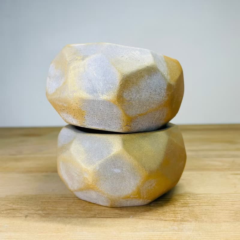 金典幾何水泥矮圓盆