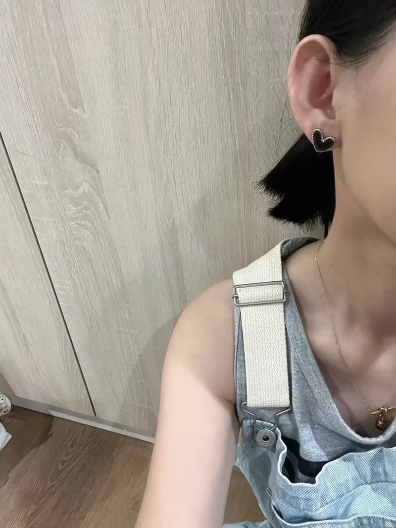 不鏽鋼 愛心 胎毛 母乳耳環