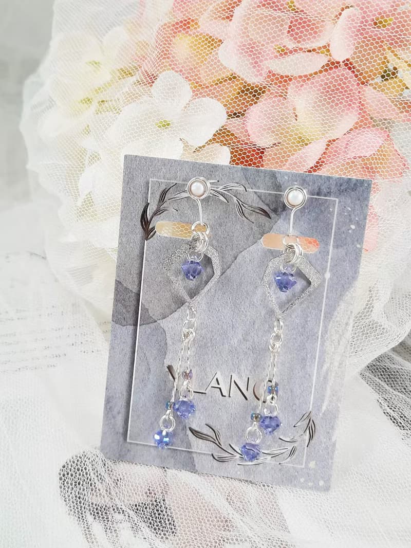 YLANG【水晶流蘇】流蘇耳環Swarovski/藝術銅線(無痛耳夾/耳勾)