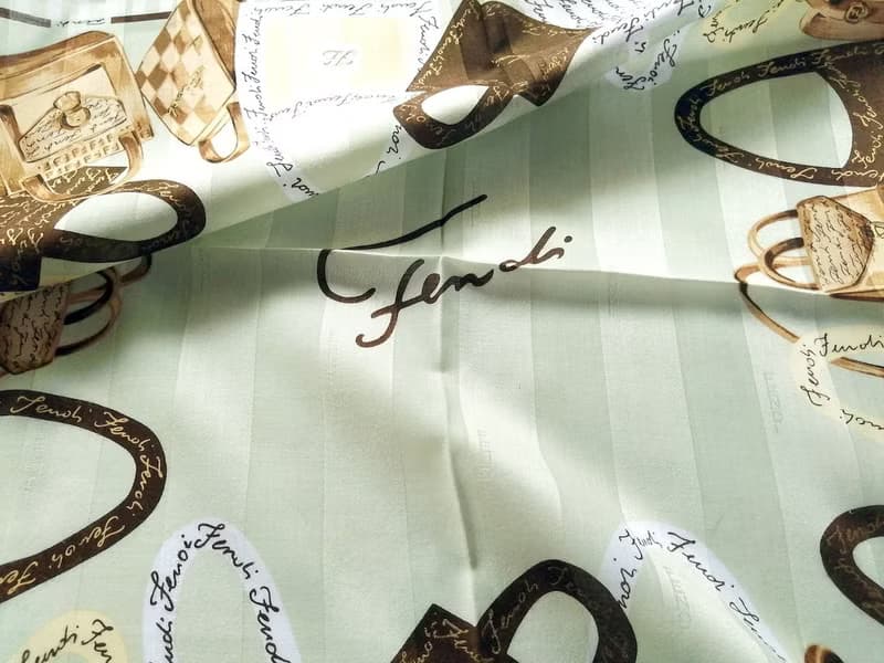 Fendi Vintage Scarf with Women Hand Bag Print 23 x 22.5 inches
