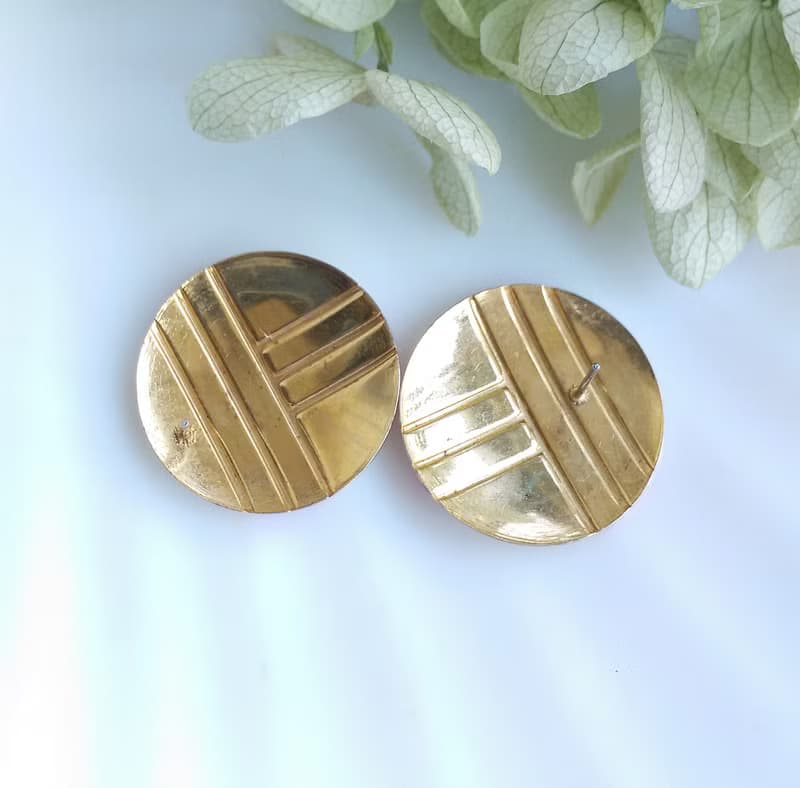 Vintage Jewelry 西洋古董飾品 復古 簡約 紅白琺瑯  針式耳環