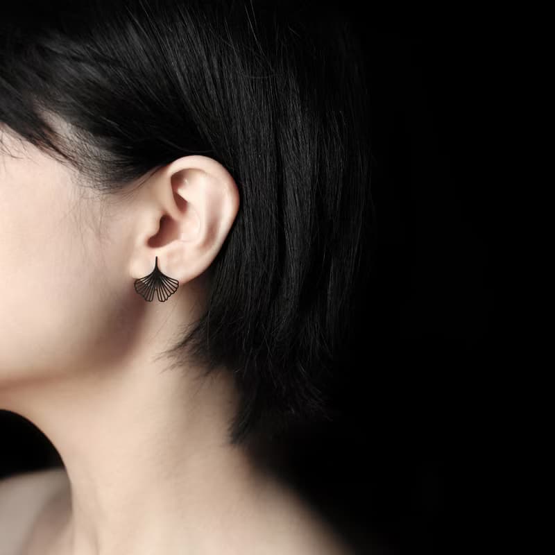 銀杏耳環XS 醫療鋼不過敏