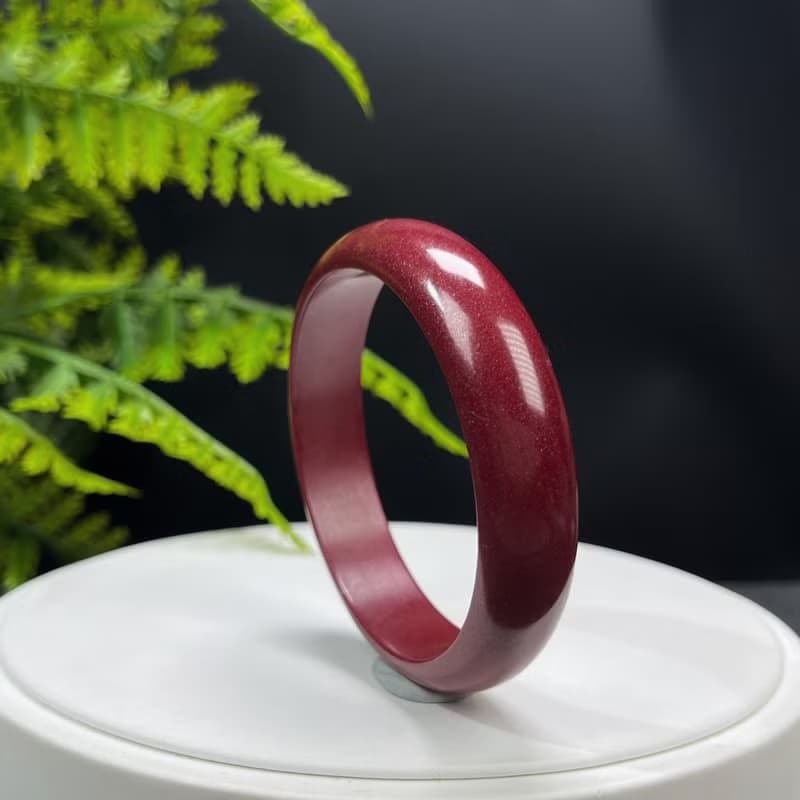 優質 紫金砂朱砂手鐲 57MM 素雅寬版辰砂手環 本命年保平安時尚女