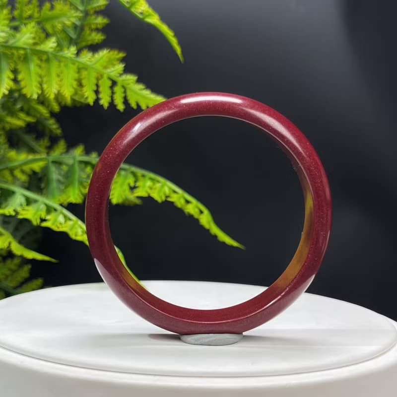 優質 紫金砂朱砂手鐲 57MM 素雅寬版辰砂手環 本命年保平安時尚女