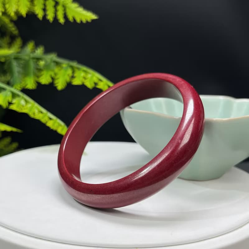 優質 紫金砂朱砂手鐲 57MM 素雅寬版辰砂手環 本命年保平安時尚女