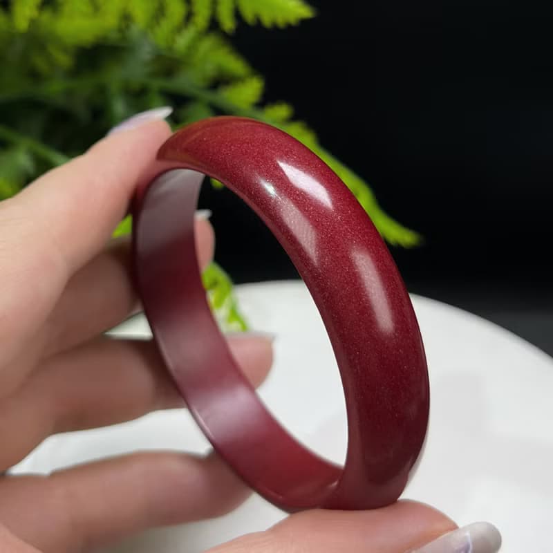 優質 紫金砂朱砂手鐲 57MM 素雅寬版辰砂手環 本命年保平安時尚女