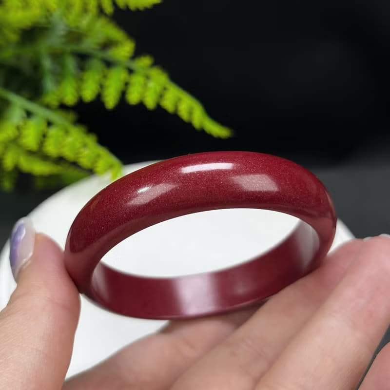 優質 紫金砂朱砂手鐲 57MM 素雅寬版辰砂手環 本命年保平安時尚女