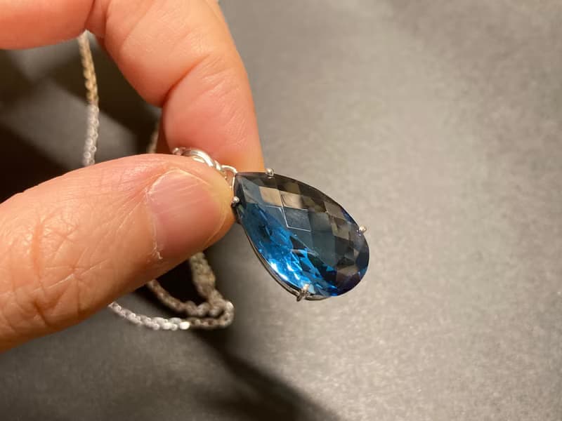天然 倫敦藍 吊墜 印度製 925純銀 手工製
