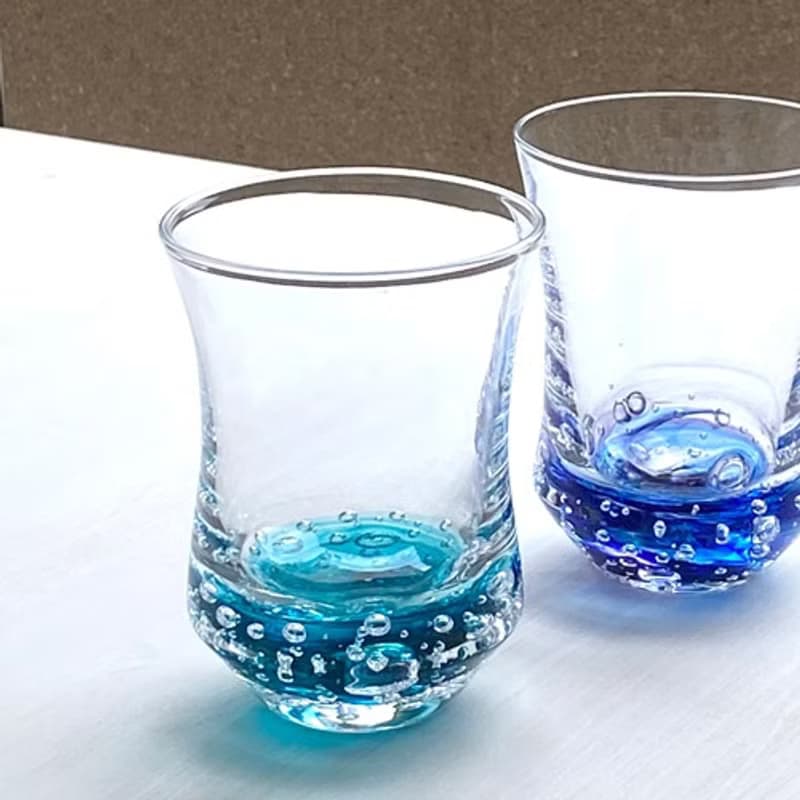 氣泡玻璃杯 南方海洋色系 家用 清爽藍