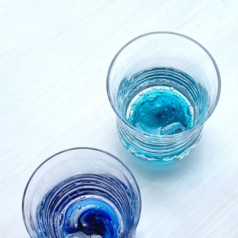 氣泡玻璃杯 南方海洋色系 家用 清爽藍