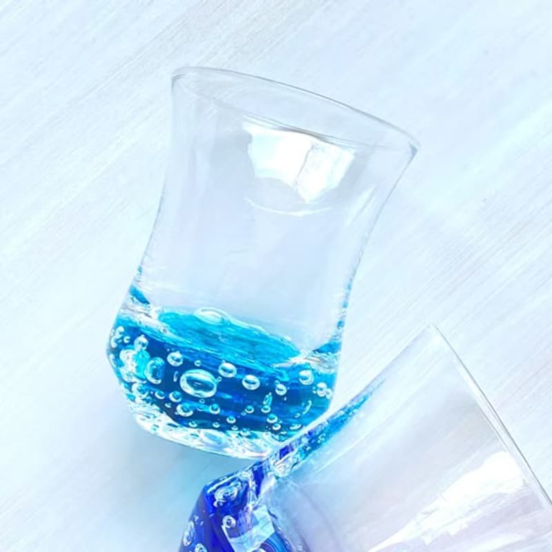 氣泡玻璃杯 南方海洋色系 家用 清爽藍