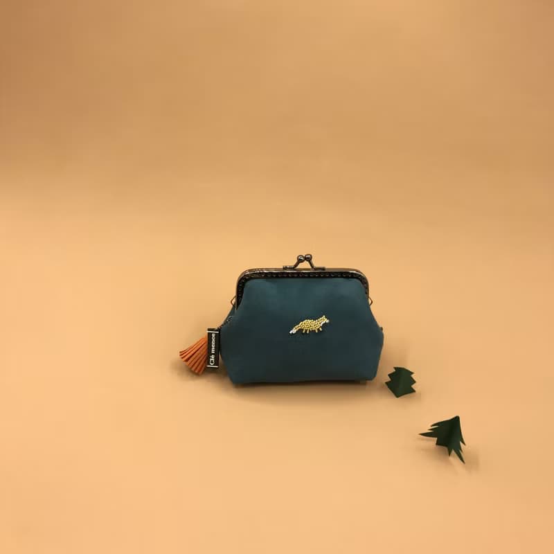 小狐狸 口金包 零錢包 縫珠零錢包