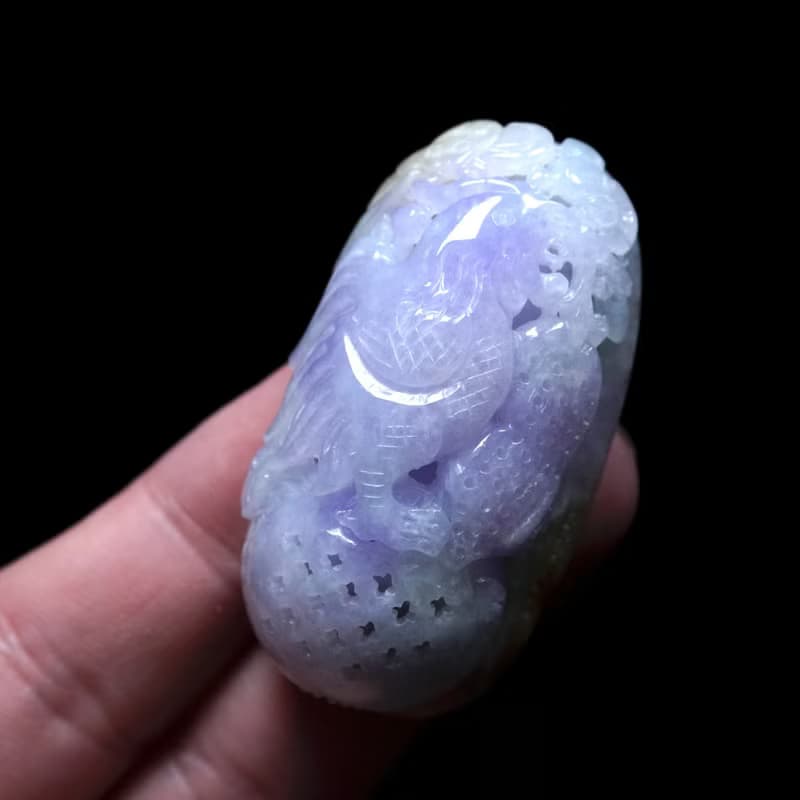 紫羅蘭翡翠精雕起家雞 | 天然緬甸玉翡翠A貨 | 送禮
