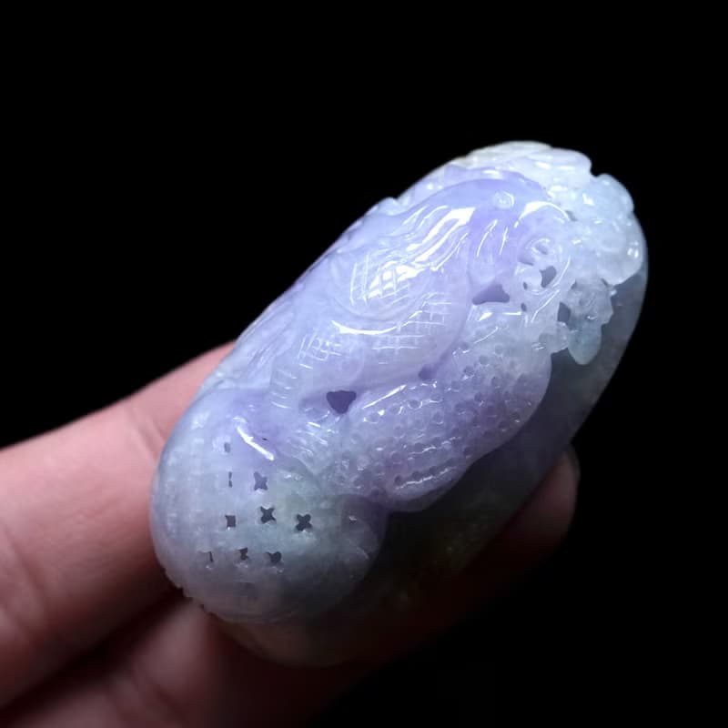 紫羅蘭翡翠精雕起家雞 | 天然緬甸玉翡翠A貨 | 送禮