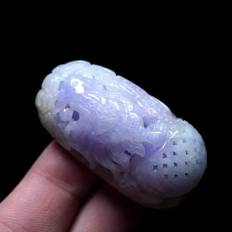 紫羅蘭翡翠精雕起家雞 | 天然緬甸玉翡翠A貨 | 送禮