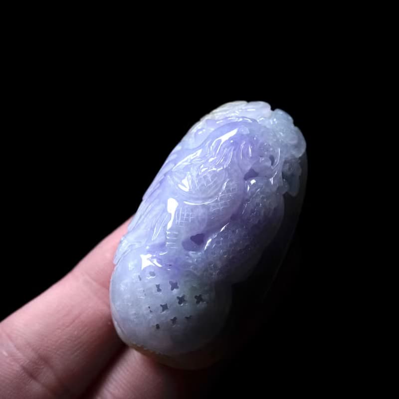 紫羅蘭翡翠精雕起家雞 | 天然緬甸玉翡翠A貨 | 送禮