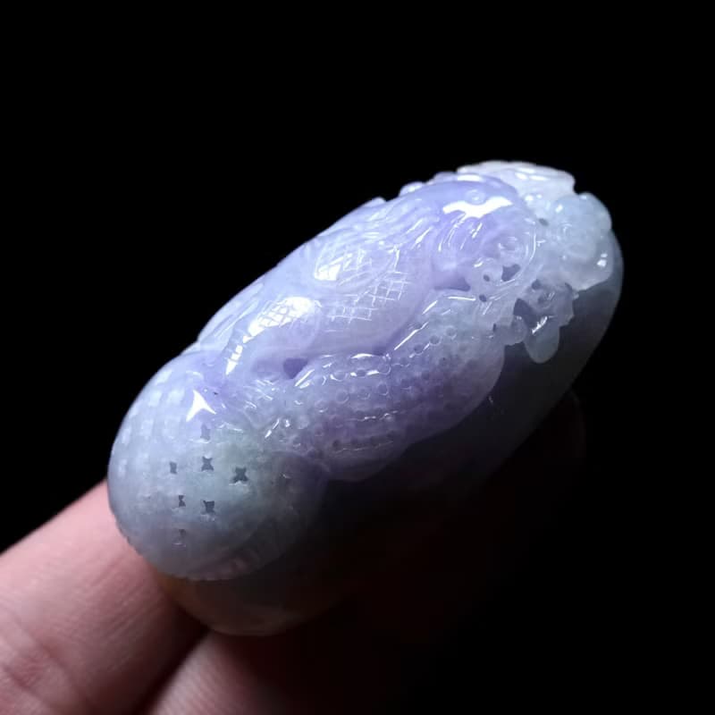 紫羅蘭翡翠精雕起家雞 | 天然緬甸玉翡翠A貨 | 送禮