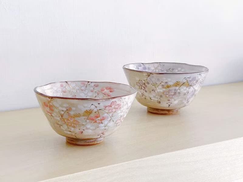 【結婚禮物】金彩春櫻夫妻對碗 /俊山窯