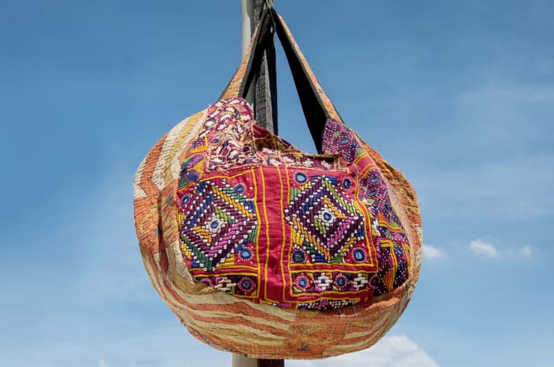 手工刺繡斜背包 民族風包 側背包 肩背包 手工包 刺繡包-古布boro