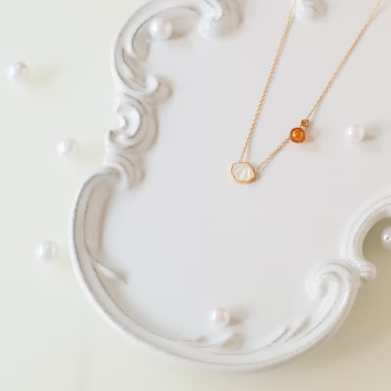 【ScentMûes森繆斯】天然母貝擴香項鍊-海洋貝殼款(附絨布袋)