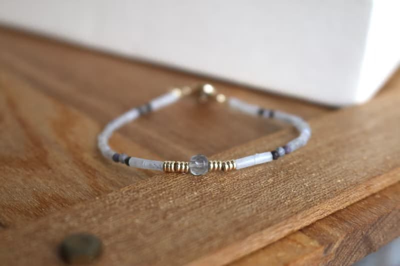 手鍊 蛋黃石 天然石 抵擋負能量 光譜石 - 感謝 -