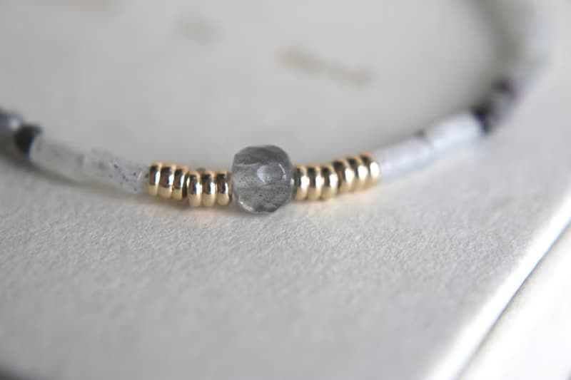 手鍊 蛋黃石 天然石 抵擋負能量 光譜石 - 感謝 -