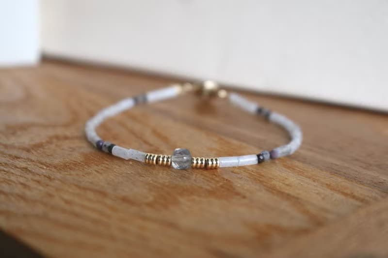 手鍊 蛋黃石 天然石 抵擋負能量 光譜石 - 感謝 -