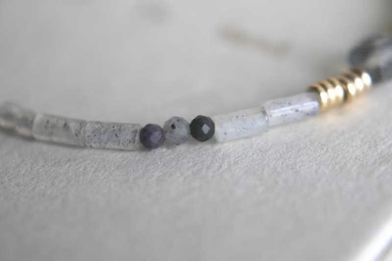 手鍊 蛋黃石 天然石 抵擋負能量 光譜石 - 感謝 -