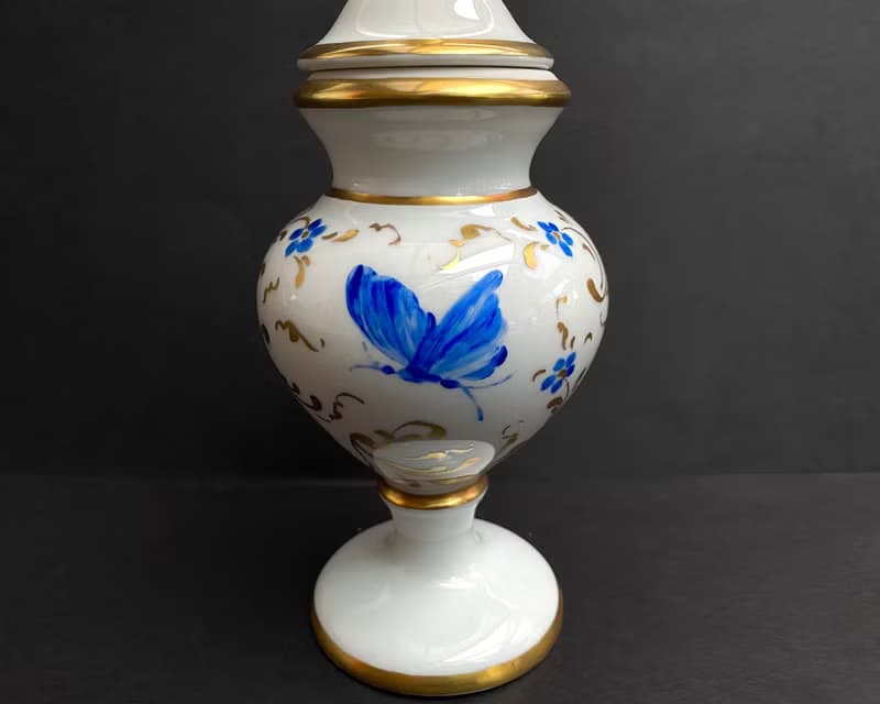 Vintage Porcelain Vase Miniature Urn With Lid France 1960
