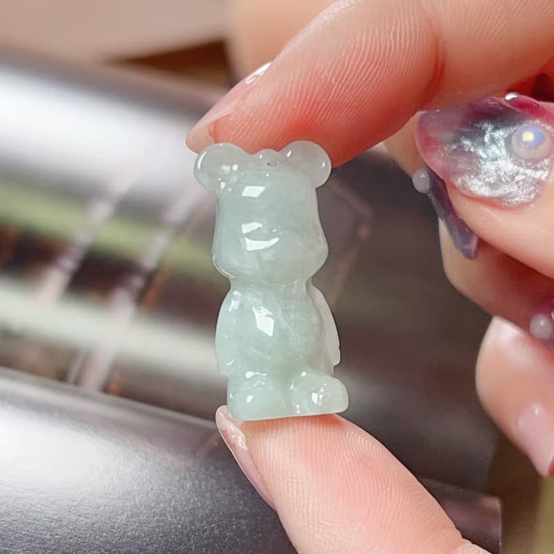 飄花翡翠熊熊 | 天然緬甸A貨翡翠 | 送禮
