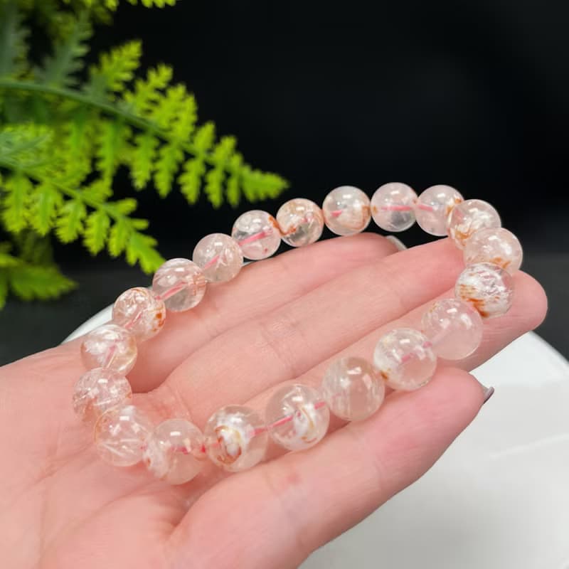 精品雪花幽靈水晶手串10mm冰透水晶手環男女單圈招財好運迷人魅力