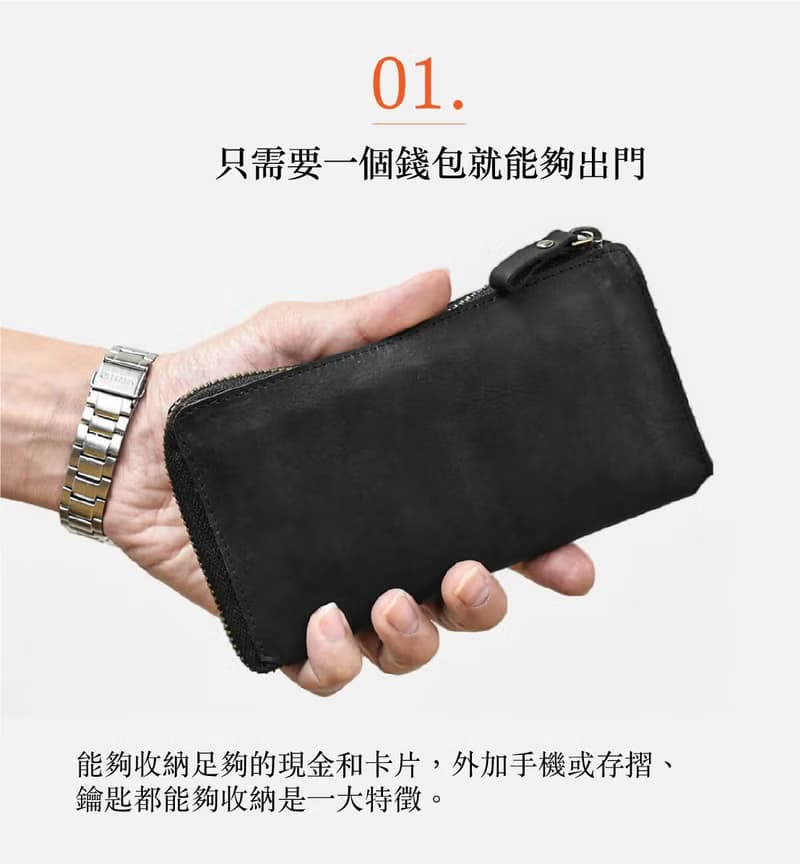日本設計 TIDY2.0 超輕薄小長夾 可收納鑰匙 午夜藍