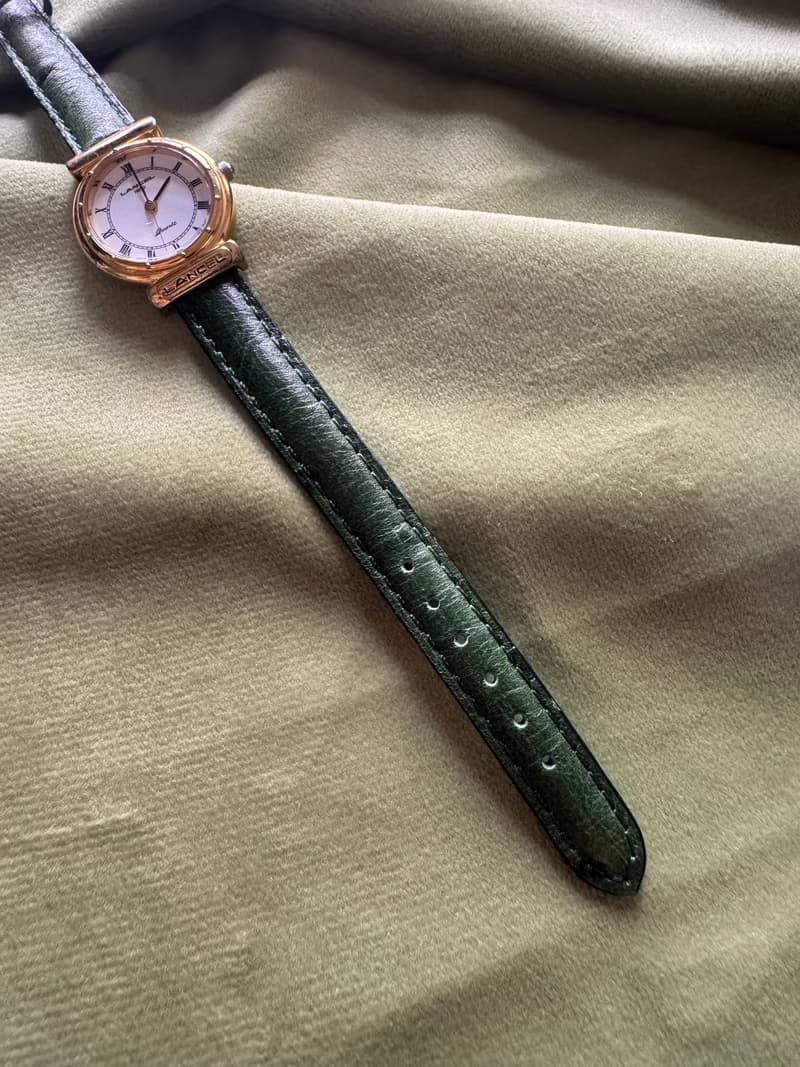 中古正品 法國 Lancel 石英手錶 皮革錶帶 日本製 禮物 古董錶