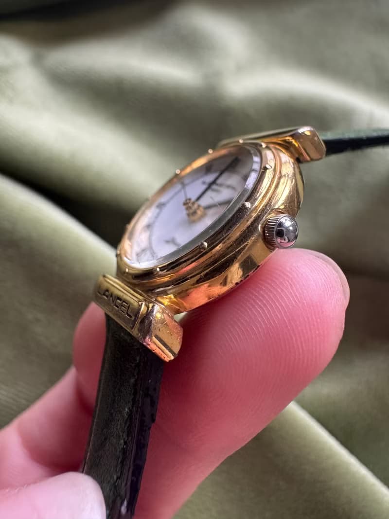 中古正品 法國 Lancel 石英手錶 皮革錶帶 日本製 禮物 古董錶