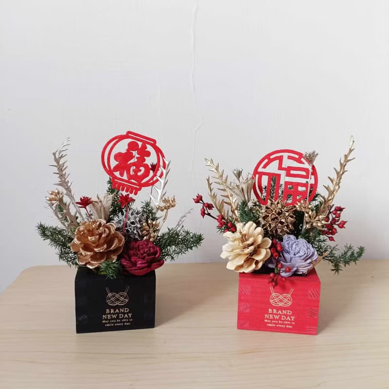 開店開幕展覽花禮|好運攏來開運過年年節盆花禮盒 店面居家佈置1