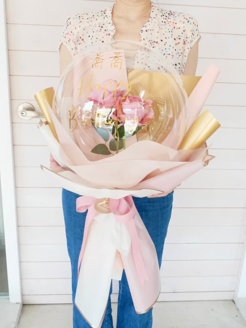 氣球花束(淡粉玫瑰款)波波球 畢業禮/母親節禮物/生日禮/開幕禮